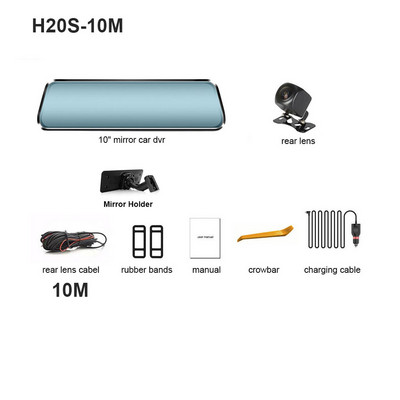 HGDO Dash Cam με βάση 10" Κάμερα οπισθοπορείας Οθόνη πίσω κάμερας αυτοκινήτου 1080P Video Recorder μπροστινή και πίσω θήκη Avto Dvr