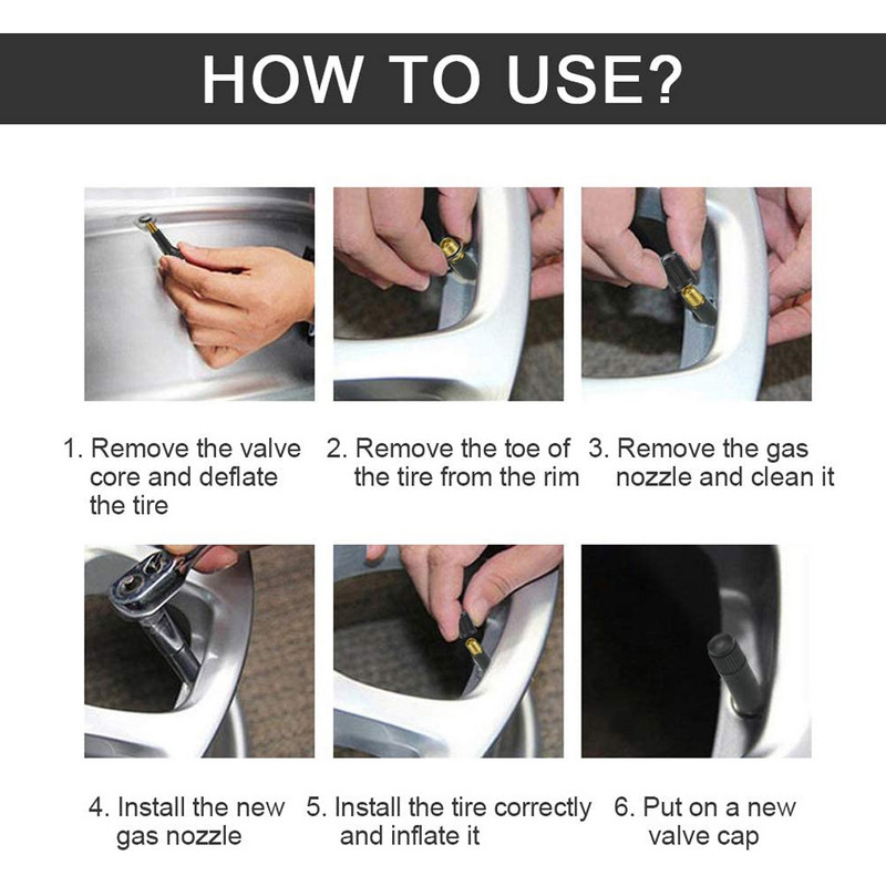 100Pcs Βαλβίδα ελαστικού τροχού αυτοκινήτου TR414 Στέλεχος βαλβίδας ελαστικού ελαστικού Premium Tubeless με Στέλεχος Βαλβίδας Ελαστικού Εργαλείου Εξολκέα Μεταλλικής Βαλβίδας