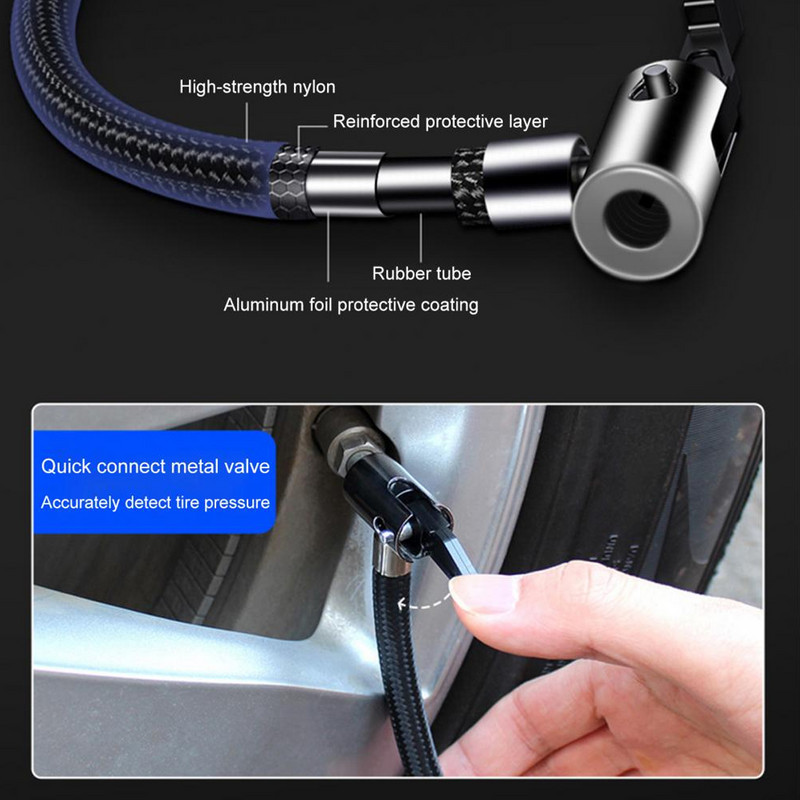 Ηλεκτρικό φουσκωτό ελαστικών αυτοκινήτου 150 PSI Cordless Air Compressor με φως LED Επαναφορτιζόμενη φορητή ψηφιακή αντλία αέρα ελαστικών αυτοκινήτου