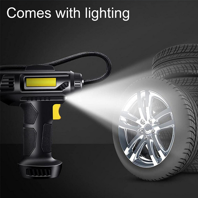Ηλεκτρικό φουσκωτό ελαστικών αυτοκινήτου 150 PSI Cordless Air Compressor με φως LED Επαναφορτιζόμενη φορητή ψηφιακή αντλία αέρα ελαστικών αυτοκινήτου