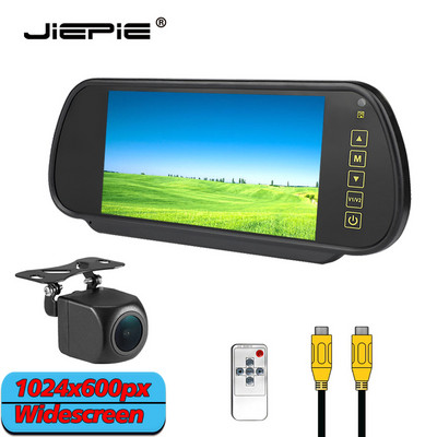 JIEPIE 7-инчов 1024*600 монитор с огледало за обратно виждане на автомобила CCD монитор с камера за заден ход с комплект екрани за система за задно паркиране