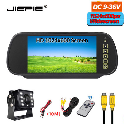 JIEPIE 7-tolline 1024*600 auto tahavaatepeegli monitor CCD tagurduskaamera monitor koos ekraanikomplektiga tagurpidi parkimissüsteemi jaoks