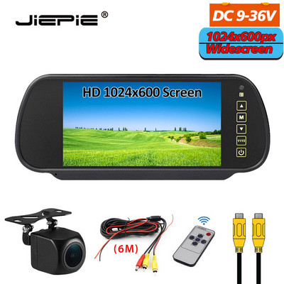 JIEPIE 7-tolline 1024*600 auto tahavaatepeegli monitor CCD tagurduskaamera monitor koos ekraanikomplektiga tagurpidi parkimissüsteemi jaoks