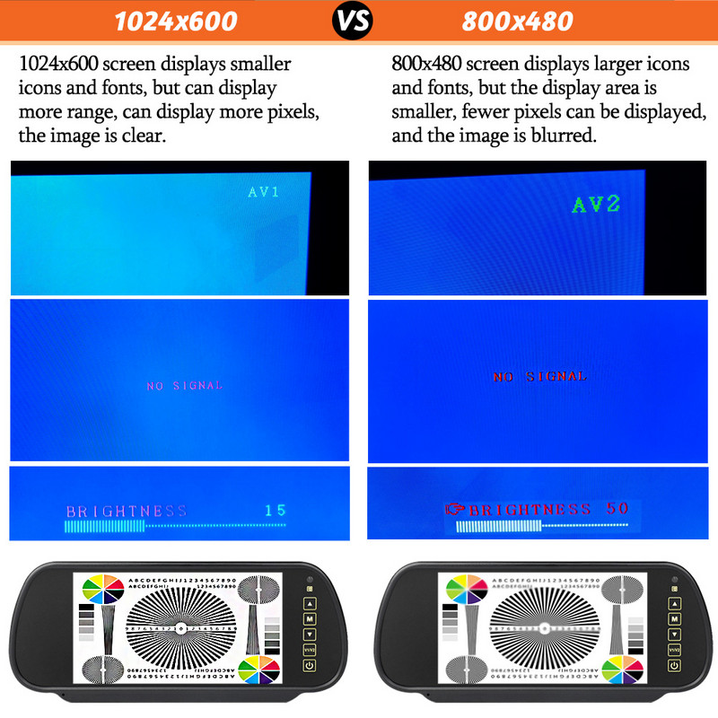 JIEPIE 7-tolline 1024*600 auto tahavaatepeegli monitor CCD tagurduskaamera monitor koos ekraanikomplektiga tagurpidi parkimissüsteemi jaoks