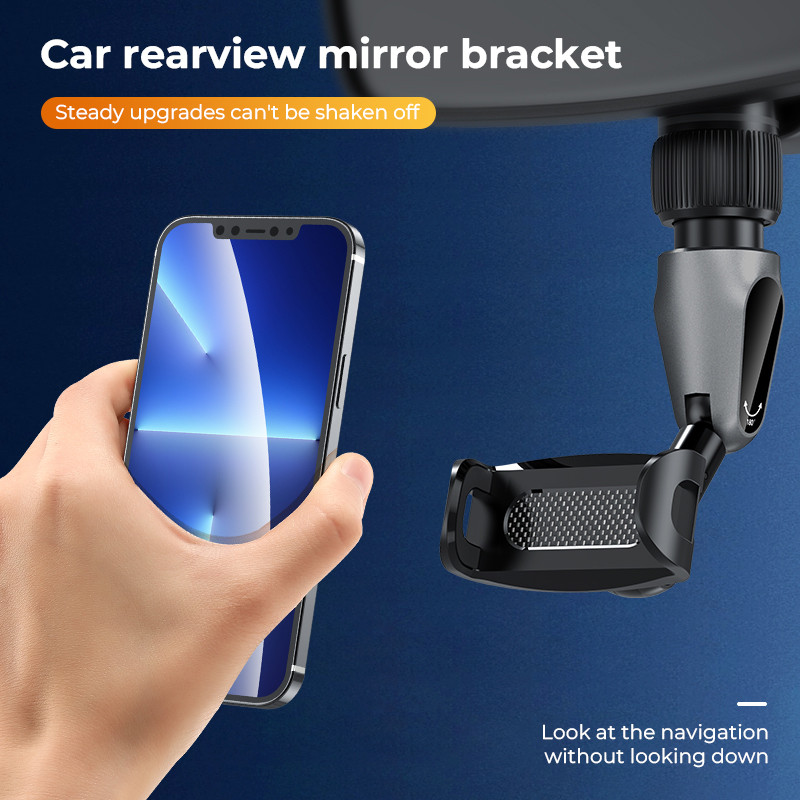 360 kraadi pööratav multifunktsionaalne mobiiltelefoni hoidik autotelefoni kinnituseks, automaatne tahavaatepeegli telefoni tugialus