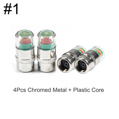 4 бр. Монитор на налягането в гумите Индикатор на сензора за капачката на стеблото на клапана 36 psi 2.4 бара Предупредителен предупредителен клапан Комплект инструменти за диагностика на налягането