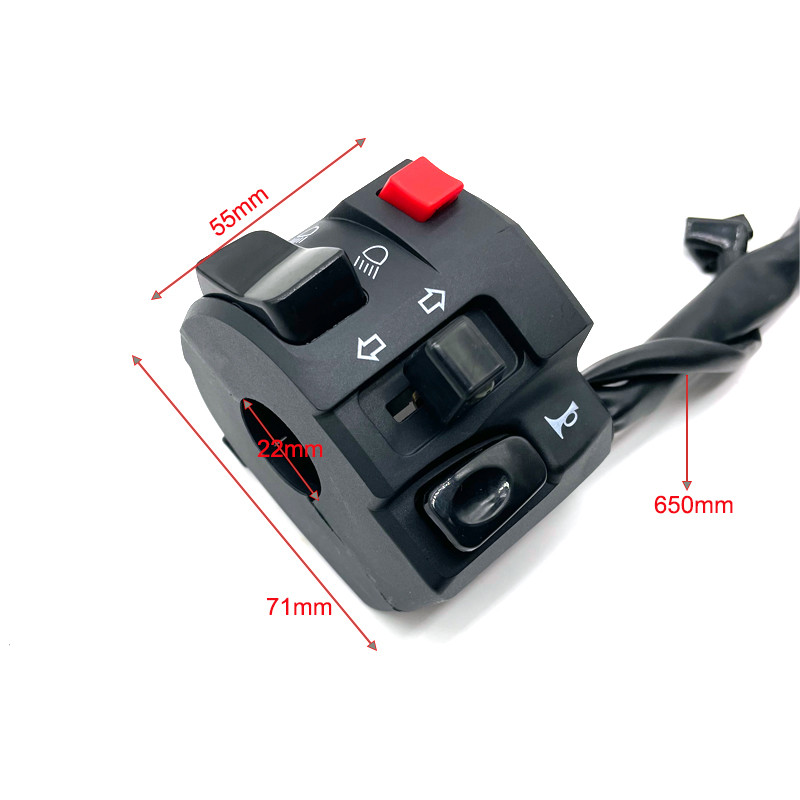 22 mm motociklo jungikliai Motociklo garso signalo mygtukas posūkio signalas elektrinis rūko žibinto paleidimo vairo valdiklio jungiklis 50cc-1000cc