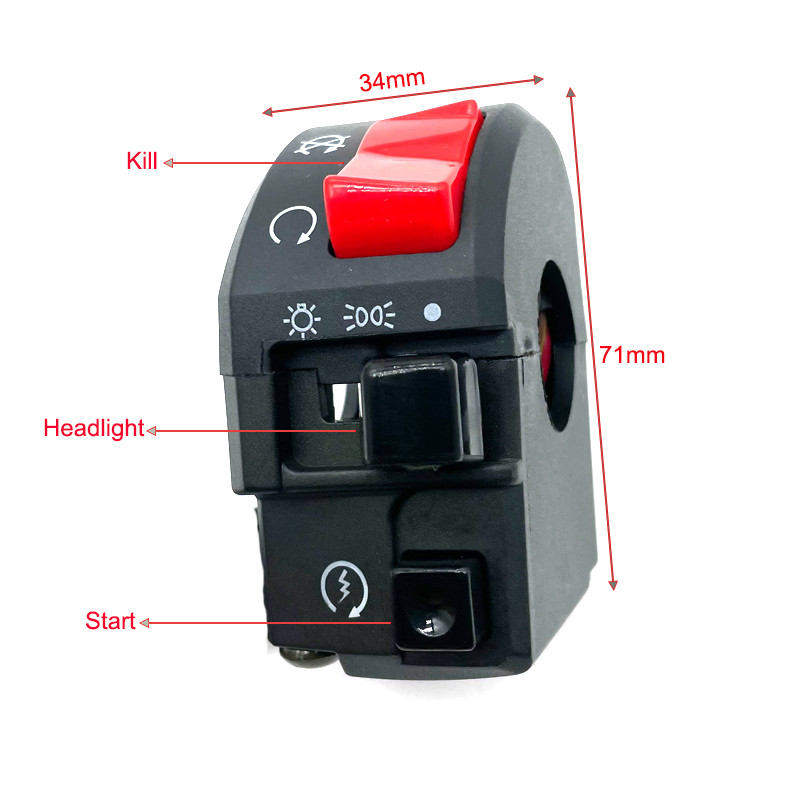 22 mm motociklo jungikliai Motociklo garso signalo mygtukas posūkio signalas elektrinis rūko žibinto paleidimo vairo valdiklio jungiklis 50cc-1000cc