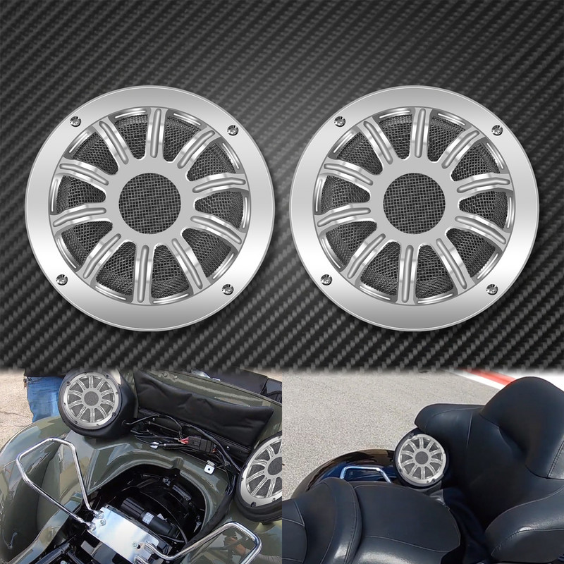 Motorkerékpár fekete/krómozott hátsó hangszóró grillmaszkok burkolata Harley Touring 2014-Up Electra Glide Ultra Limited Road Glide Ultra számára