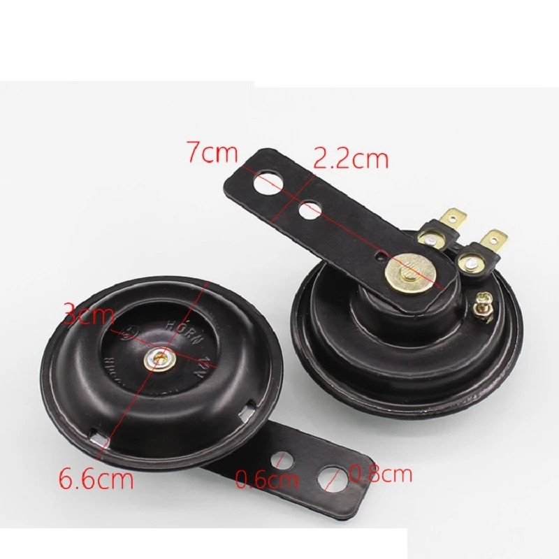 Kit claxon electric general pentru motociclete Difuzor rotund impermeabil Claxon electric puternic potrivit pentru scuter de biciclete 12V 48V 60V 105dB