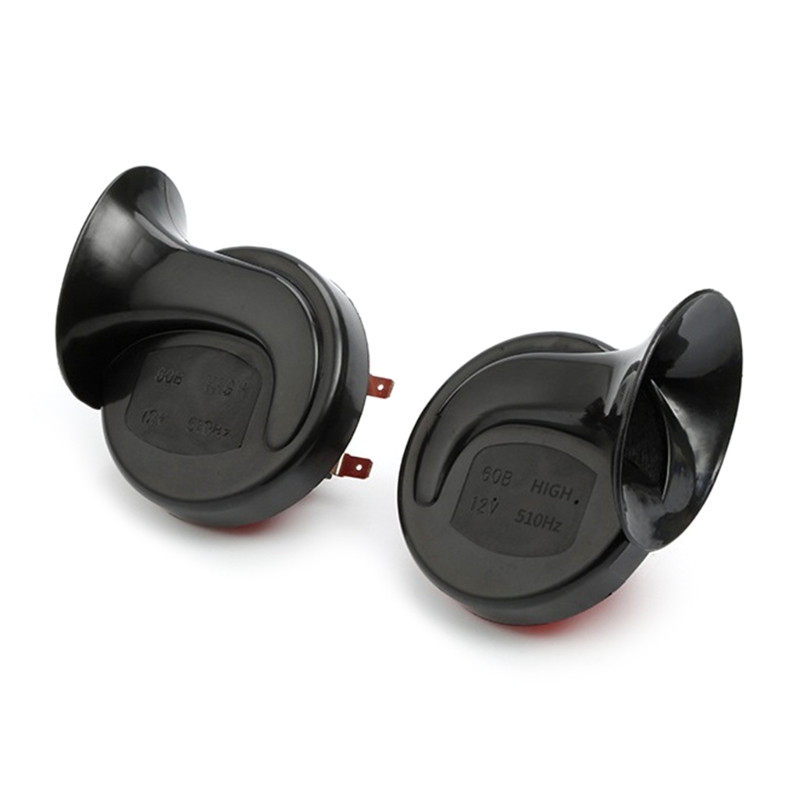 Kompaktiškas sraigių garso signalas, skirtas automobilių motociklams, garsus traukinio garso signalas.