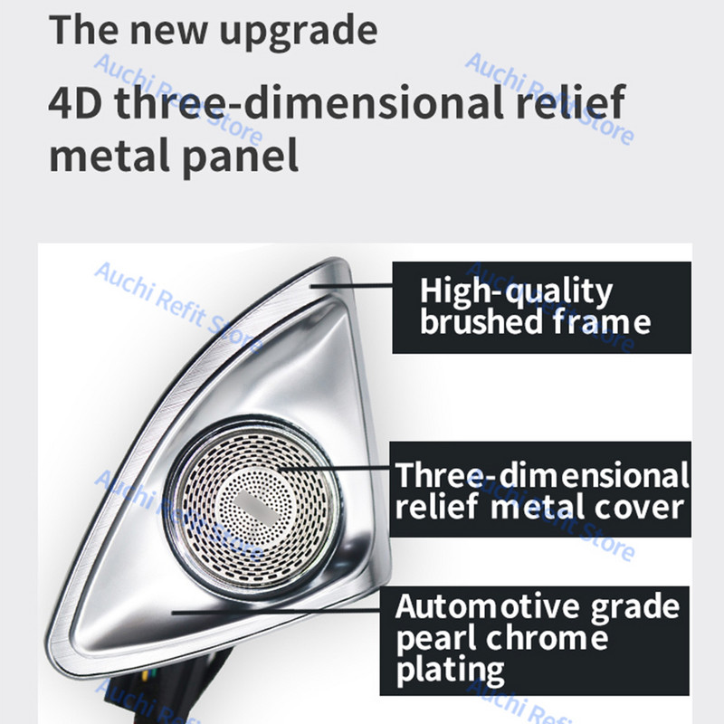 Difuzor Tweeter rotativ 4D, 64 de culori, pentru Mercedes Benz 2022 C-Class W206 C300 Auto RGB LED Lumină ambientală 3D Treble Horn Refit