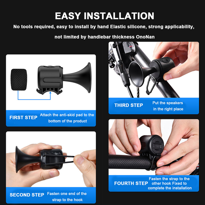 Elektrijalgratta sarv mägi maanteeratta kell veekindel alarmi sarv jalgratta juhtraud kõlar uksekell kaasaskantav jalgratta sarv