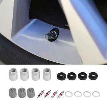 4 σετ Αισθητήρας πίεσης ελαστικών αυτοκινήτου Ανακατασκευή Κιτ επισκευής σέρβις TPMS με φλάντζα καπακιού βαλβίδας παξιμαδιού για εργαλεία επισκευής ελαστικών Toyota 2004-2015