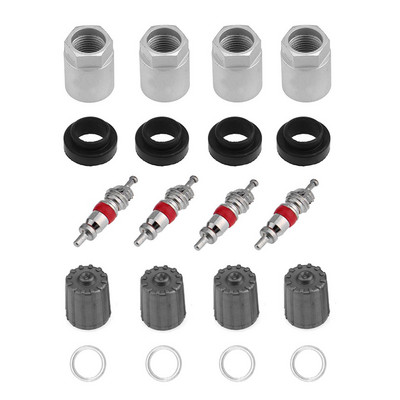 4 készlet autógumi nyomásérzékelő újjáépített TPMS szervizjavító készlet anyás szelepsapka tömítéssel a Toyota 2004-2015 gumiabroncs-javító szerszámaihoz
