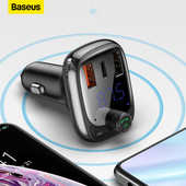 Transmițător FM Baseus Încărcare rapidă 4.0 3.0 QC4.0 QC Încărcător rapid USB pentru mașină Mâini libere Bluetooth 5.0 Kit mașină Player MP3 Modulator FM