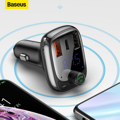 Baseus FM трансмитер Бързо зареждане 4.0 3.0 QC4.0 QC Бързо USB зарядно за кола Handsfree Bluetooth 5.0 Комплект за кола MP3 плейър FM модулатор