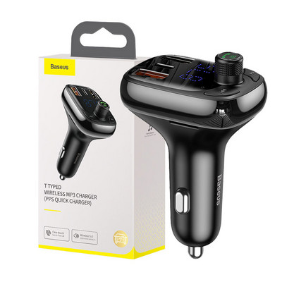 Transmițător FM Baseus Încărcare rapidă 4.0 3.0 QC4.0 QC Încărcător rapid USB pentru mașină Mâini libere Bluetooth 5.0 Kit mașină Player MP3 Modulator FM