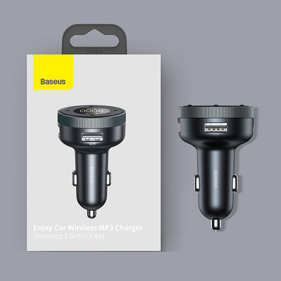 Transmițător FM Baseus Modulator Auto Wireless Bluetooth 5.0 Încărcător rapid USB Auto Aux Radio Mp3 Player Muzică Set auto Hands Free