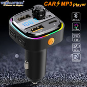Transmițător FM Worldtech Bluetooth 5.0 Coche Kit auto Mâini libere Audio Mp3 Player Încărcător rapid USB dublu Adaptor modulator FM automat