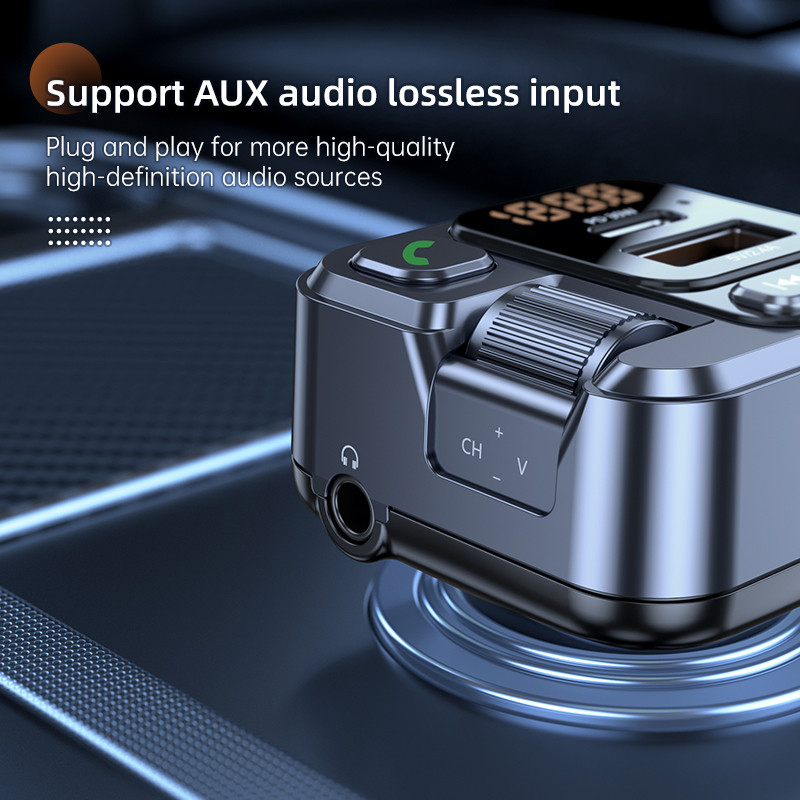 Noul transmițător FM Mâini libere pentru mașină Bluetooth 5.1 Player MP3 Stereo pentru mașină Modulator FM PD30W Adaptor pentru mașină Aux Bluetooth pentru încărcare rapidă