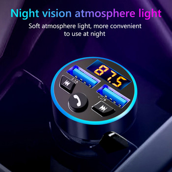 Πομπός JaJaBor FM Δέκτης ήχου Αυτοκινήτου MP3 Player 3.1A Διπλή USB γρήγορης φόρτισης Bluetooth 5.0 Handsfree Car Kit