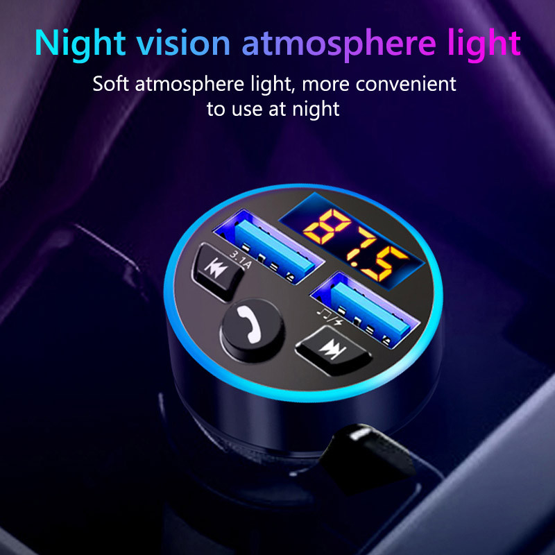JaJaBor Transmițător FM Receptor audio Player MP3 pentru mașină 3.1A USB dual Încărcare rapidă compatibil Bluetooth 5.0 Kit Mâini libere pentru mașină