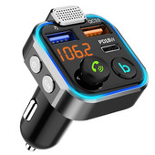 Αυτοκίνητο Bluetooth 5.0 Πομπός FM One Key Bass Mp3 Player Μεγάλο μικρόφωνο USB Αναπαραγωγή μουσικής Γρήγορος φορτιστής QC3.0 PD20W