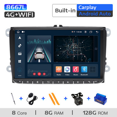 AutoRadio 2 Din Android 11 jaoks VW Passat B6 B7 CC T5 Amarok Volksagen Skoda Octavia2 superb 2 Tiguan Seat Leon Golf 56Multimedia
