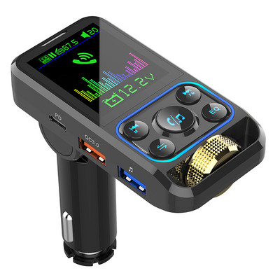 Q15 Bluetooth автомобилен FM трансмитер True 3.1A Dual USB PD зареждане Безжично автомобилно Bluetooth Hands-free MP3 плейър зарядно за кола