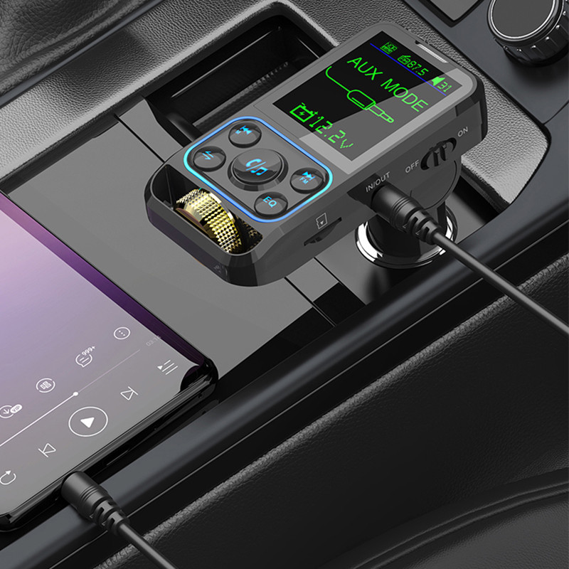 Transmițător FM Bluetooth pentru mașină Q15 True 3.1A Dual USB PD Charging Wireless Car Bluetooth Hands-free MP3 Player Încărcător auto