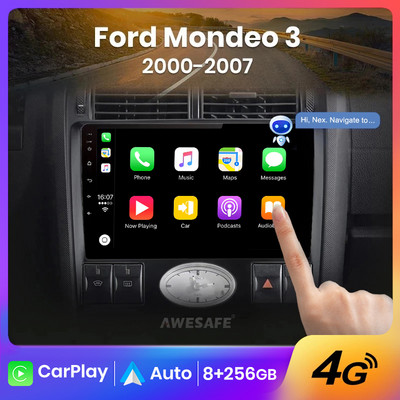 AWESAFE PX9 Ford Mondeo 3 jaoks 2000 2001 2002 2003 - 2007 Autoraadio Multimeedia Navigatsioon 2 Android Autoradio CarPlay Stereo jaoks