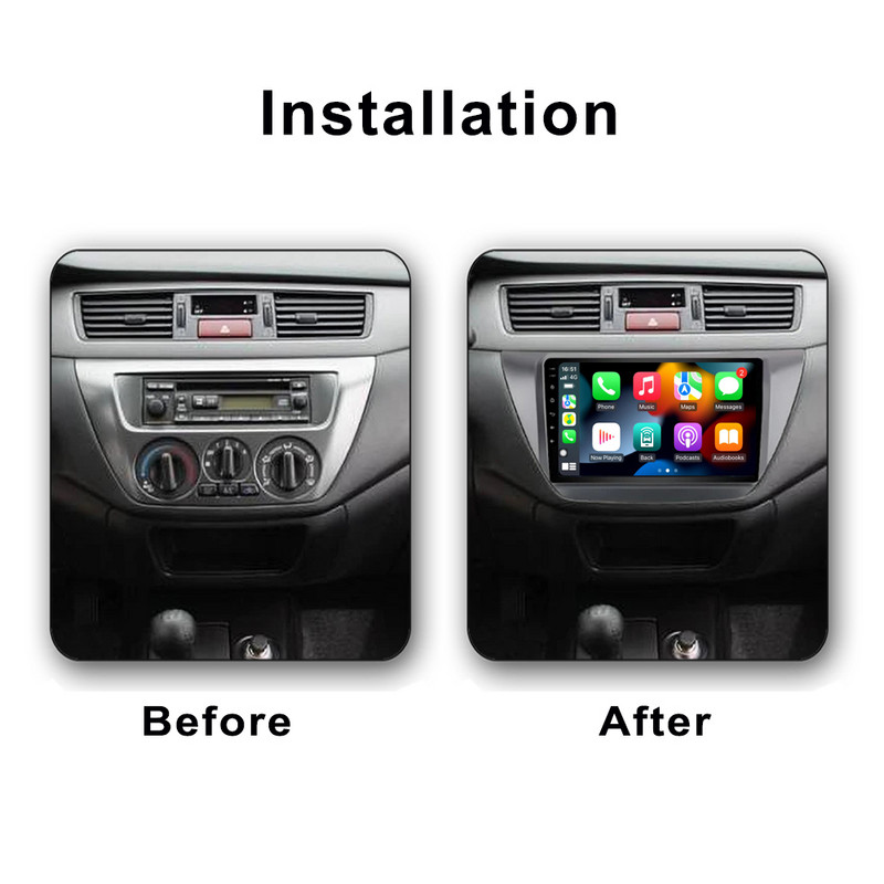 Android 12, kas paredzēts Mitsubishi Lancer IX 2006.–2010. gada automobiļa radionavigācijai GPS Autoradio 4G stereo AHD BT atskaņotājam DSP video multividei