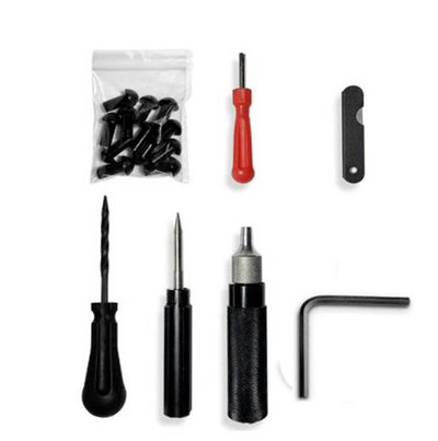 Autó motorkerékpár gumiabroncsjavító dugó szerszámkészlet gumiabroncs kerékjavító készlet gomba dugó szonda fúvóka