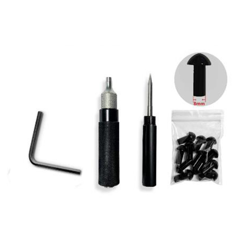 Autó motorkerékpár gumiabroncsjavító dugó szerszámkészlet gumiabroncs kerékjavító készlet gomba dugó szonda fúvóka