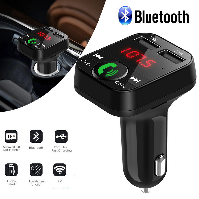 Mâini libere pentru mașină Bluetooth 5.0 Player MP3 Transmițător FM Kit pentru mașină Difuzor Mâini libere Adaptor audio Coche Receptor Încărcător rapid USB