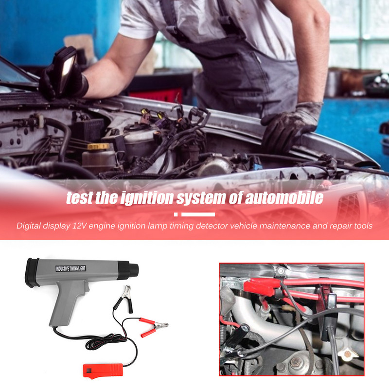 12 V vastupidav professionaalne digitaalne induktiivne ajastustuli praktiline multifunktsionaalne mootori süüte ajastuse detektor