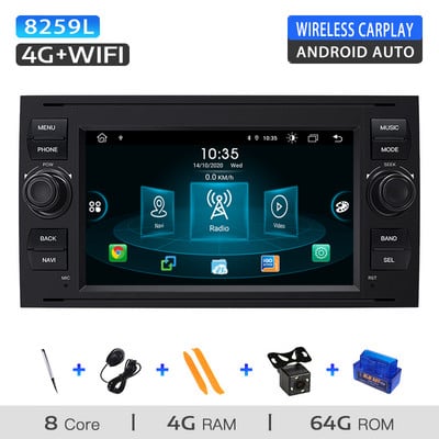 2-din Android 11 autoraadio Ford Focus 2 jaoks Ford Fiesta Mondeo 4 C-Max S-Max FusionTransit Kuga Multimeedia helipeaseade stereo