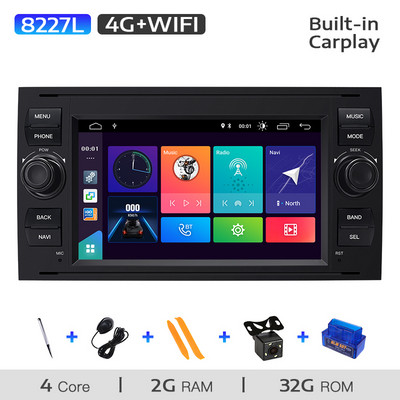 2-din Android 11 autoraadio Ford Focus 2 jaoks Ford Fiesta Mondeo 4 C-Max S-Max FusionTransit Kuga Multimeedia helipeaseade stereo