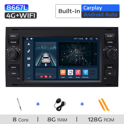 2-din Android 11 autoraadio Ford Focus 2 jaoks Ford Fiesta Mondeo 4 C-Max S-Max FusionTransit Kuga Multimeedia helipeaseade stereo
