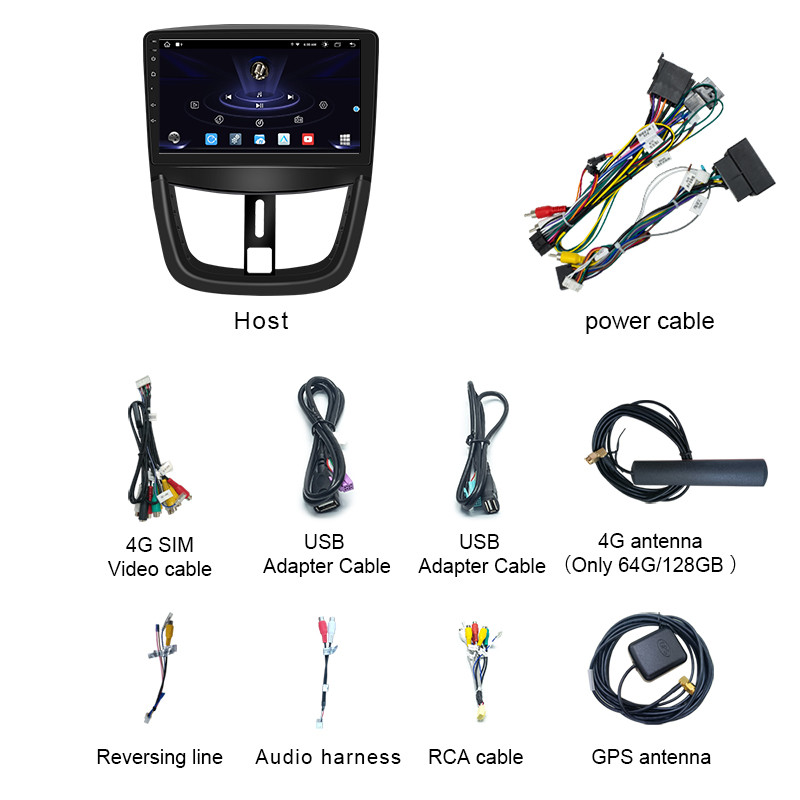 4G Android 12 Carplay automatinis radijas, skirtas Peugeot 207 207CC 2006-2015 automobilių multimedijos grotuvas GPS navigacijos galvos blokas stereo vaizdo įrašas