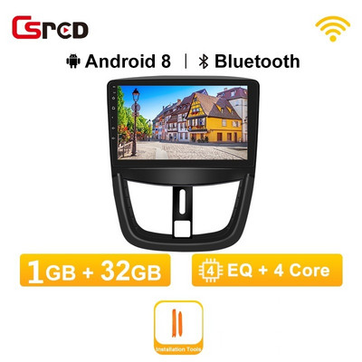 Android 12 Auto raadio Peugeot 207 207CC 2006-2015 auto multimeediumipleier GPS-i navigeerimispeaseade stereovideo Android Auto