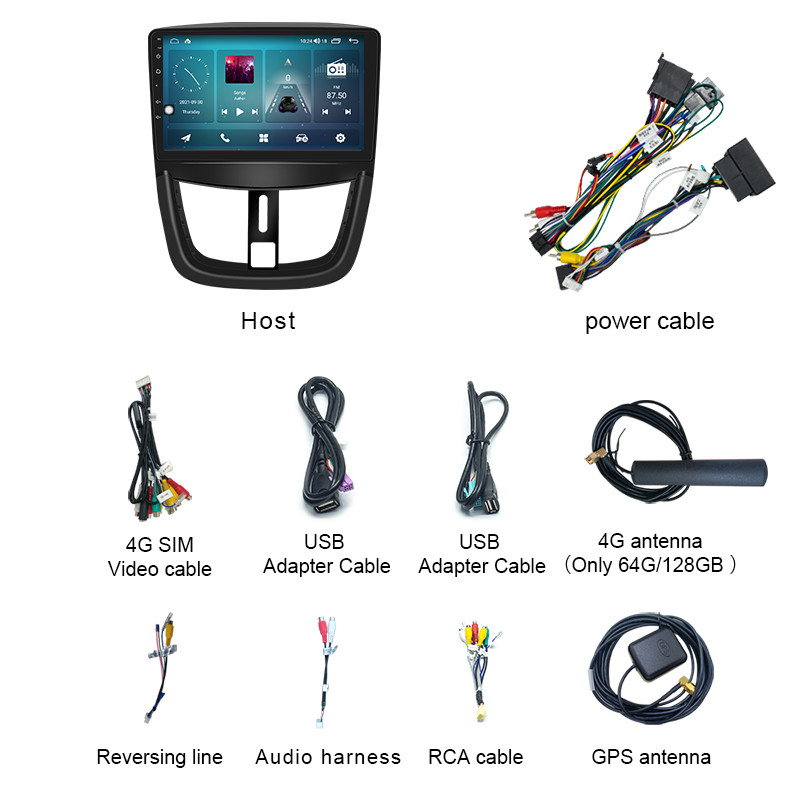 Android 12 Auto radio, kas paredzēts Peugeot 207 207CC 2006-2015, automašīnas multivides atskaņotājs GPS navigācijas galvas bloks Stereo video Android Auto