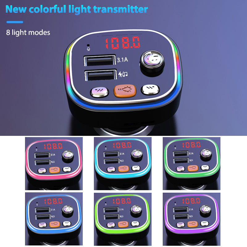 Modulator FM USB 3.1A Transmițător de încărcare rapidă Adaptor radio FM Bluetooth auto Suport mâini libere fără fir U Disk Redare card TF