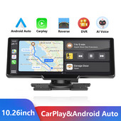10,26" autoraadio multimeediumipleier juhtmevaba CarPlay Android Mirror HD puuteekraaniga auto-DVR-salvesti armatuurlaud Toyota Nissanile