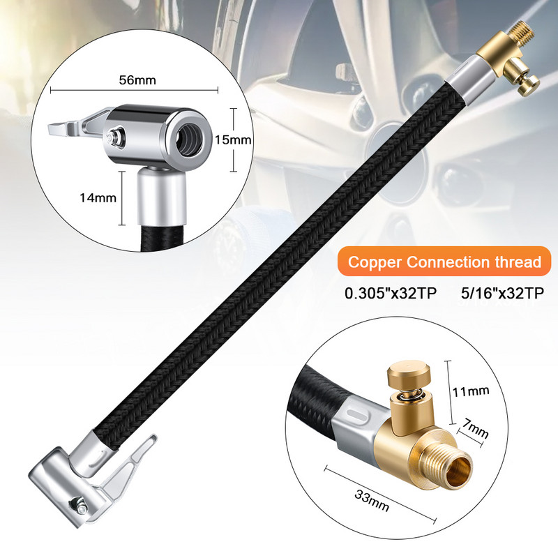 Automobilio padangų pripūtimo žarna oro griebtuvas ištuštintas padanga rankinis oro siurblys prailginimo vamzdis žarna vamzdis oro siurblio adapteris padangų taisymo įrankiai