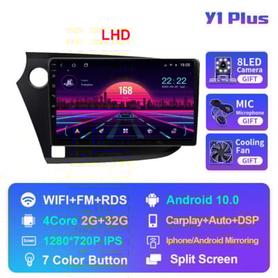 JUSTNAVI IPS Radio Auto pentru Honda Insight LHD RHD 2009-2014 Android 10 Auto Carplay GPS Stereo DSP Video 4G Player Multimedia DVD