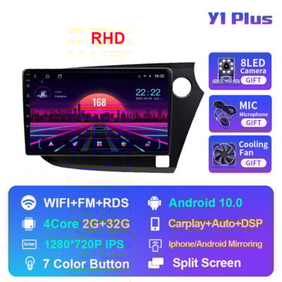 JUSTNAVI IPS Radio Auto pentru Honda Insight LHD RHD 2009-2014 Android 10 Auto Carplay GPS Stereo DSP Video 4G Player Multimedia DVD