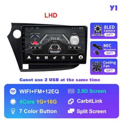 JUSTNAVI IPS Radio Auto pentru Honda Insight LHD RHD 2009-2014 Android 10 Auto Carplay GPS Stereo DSP Video 4G Player Multimedia DVD