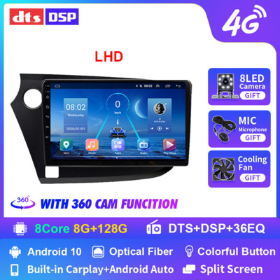 JUSTNAVI IPS Radio Auto pentru Honda Insight LHD RHD 2009-2014 Android 10 Auto Carplay GPS Stereo DSP Video 4G Player Multimedia DVD